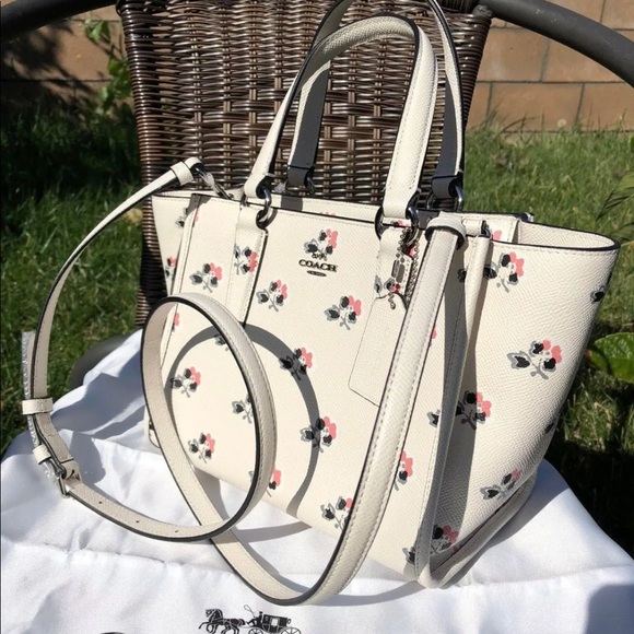 Coach Handbags - AUTH COACH CROSBY FLORAL TOTE BRAMBLE CROSSBODY